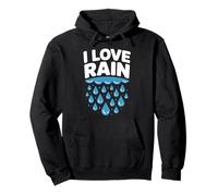 Diseño para entusiastas de Las Gotas de Lluvia I Love Rain Sudadera con Capucha