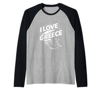 Diseño para entusiastas de los Viajes I Love Greece Camiseta Manga Raglan