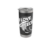 Diseño para entusiastas de los viajes I Love Greece Vaso térmico de acero inoxidable de doble pared