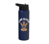 Diseño para entusiastas del trigo I Love Gluten Stainless Steel Insulated Water Bottle