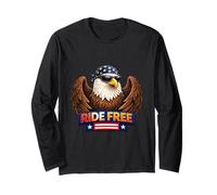 Diseño Patriotic Eagle Biker Freedom American Spirit Manga Larga