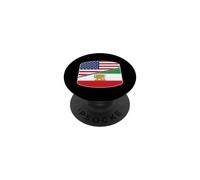 Diseño patriótico de Bandera de Irán de Estados Unidos Mitad Americana Mitad iraní PopSockets PopGrip Adhesivo