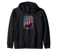 Diseño patriótico de Bulldog francés con Bandera de Estados Unidos para propietarios de Frenchie Sudadera con Capucha