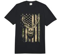 Diseño patriótico de la Bandera Americana de la Caza de los Ciervos del Camuflaje Comfort Colors Adult Heavyweight T-Shirt