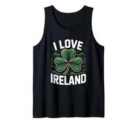 Diseño patriótico de trébol "I Love Ireland" Camiseta sin Mangas