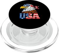 Diseño patriótico del 4 de Julio con águila Calva de Bandera Estadounidense PopSockets PopGrip para MagSafe
