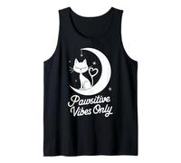 Diseño Pawsitive Cat on Moon Camiseta sin Mangas