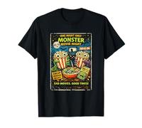 Diseño Película Horror Retro con Palomitas Monstruo Drive-In Camiseta