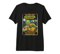Diseño Película Horror Retro con Palomitas Monstruo Drive-In Camiseta Premium