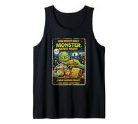 Diseño Película Horror Retro con Palomitas Monstruo Drive-In Camiseta sin Mangas