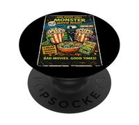 Diseño Película Horror Retro con Palomitas Monstruo Drive-In PopSockets PopGrip Adhesivo