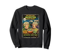 Diseño Película Horror Retro con Palomitas Monstruo Drive-In Sudadera