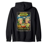 Diseño Película Horror Retro con Palomitas Monstruo Drive-In Sudadera con Capucha