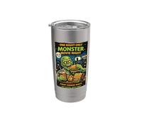 Diseño Película Horror Retro con Palomitas Monstruo Drive-In Vaso térmico de acero inoxidable de doble pared