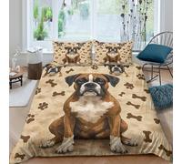 Diseño Perro Divertido 3D Impreso Funda Nórdica Microfibra Decoración Dormitorio Conjunto Ropa de Cama Mascotas Adulto King（220x240cm）