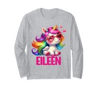 Diseño Personalizado con Nombre de Unicornio Eileen Manga Larga