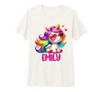 Diseño Personalizado con Nombre de Unicornio Emily Camiseta Premium