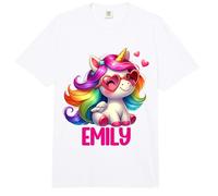 Diseño Personalizado con Nombre de Unicornio Emily Comfort Colors Adult Heavyweight T-Shirt