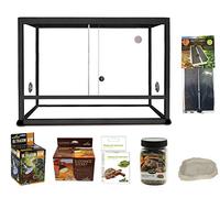 Diseño Planet Elégance Kit terrarios de Aluminio para Reptiles Tortuga terrestre Negro 100 x 45 x 50 cm