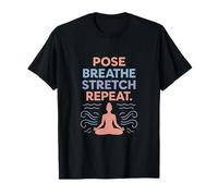 Diseño Pose Breathe Stretch Repeat Yoga Zen Flow Camiseta