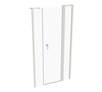 Diseño puerta batiente pura de 4 esquinas con segmento fijo y panel lateral en nicho, anchura:100cm altura:190cm, montaje a izquierda y derecha, 8P7301182322, Cabinas de ducha: Color del perfil Edició