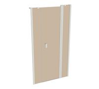 Diseño puerta batiente pura de 4 esquinas con segmento fijo y panel lateral en nicho, anchura:100cm altura:190cm, montaje a izquierda y derecha, 8P7301182378, Cabinas de ducha: Color del perfil White 