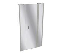 Diseño puerta batiente pura de 4 esquinas con segmento fijo y panel lateral en nicho, anchura:100cm altura:190cm, montaje a izquierda y derecha, 8P7301087381, Cabinas de ducha: perfil de color plata m