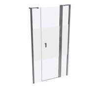 Diseño puerta batiente pura de 4 esquinas con segmento fijo y panel lateral en nicho, anchura:100cm altura:190cm, montaje a izquierda y derecha, 8P7301092373, Cabinas de ducha: Color de perfil cristal