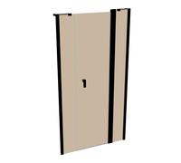 Diseño puerta batiente pura de 4 esquinas con segmento fijo y panel lateral en nicho, anchura:100cm altura:190cm, montaje a izquierda y derecha, 8P7301123378, Cabinas de ducha: Color del perfil Black
