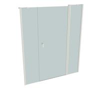 Diseño puerta batiente pura de 4 esquinas con segmento fijo y panel lateral en nicho, anchura:160cm altura:190cm, montaje a izquierda y derecha, 8P7305182315, Cabinas de ducha: Color del perfil White