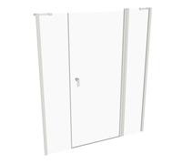 Diseño puerta batiente pura de 4 esquinas con segmento fijo y panel lateral en nicho, anchura:160cm altura:190cm, montaje a izquierda y derecha, 8P7305182322, Cabinas de ducha: Color del perfil Edició