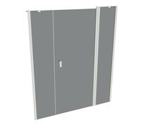 Diseño puerta batiente pura de 4 esquinas con segmento fijo y panel lateral en nicho, anchura:160cm altura:190cm, montaje a izquierda y derecha, 8P7305182368, Cabinas de ducha: Color del perfil White