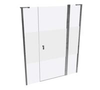 Diseño puerta batiente pura de 4 esquinas con segmento fijo y panel lateral en nicho, anchura:160cm altura:200cm, montaje a izquierda y derecha, 8P7310092373, Cabinas de ducha: Color de perfil cristal