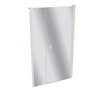 Diseño pura puerta batiente de 4 esquinas con panel lateral en hueco, anchura:110cm altura:190cm bisagra izquierda y derecha, 8P7203182381, Cabinas de ducha: Color del perfil Edición en blanco Cristal