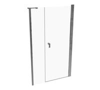 Diseño pura puerta batiente de 4 esquinas con panel lateral en hueco, anchura:110cm altura:190cm bisagra izquierda y derecha, 8P7203092321, Cabinas de ducha: Color de perfil Cristal cromado brillante