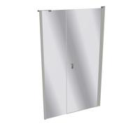 Diseño pura puerta batiente de 4 esquinas con panel lateral en hueco, anchura:120cm altura:200cm bisagra izquierda y derecha, 8P7209087381, Cabinas de ducha: perfil de color plata mate ESG espejo con