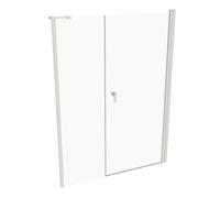 Diseño pura puerta batiente de 4 esquinas con panel lateral en hueco, anchura:140cm alto:190cm bisagra izquierda y derecha, 8P7205182322, Cabinas de ducha: Color del perfil Edición Blanca ESG cristal