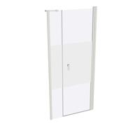 Diseño pura puerta batiente de 4 esquinas con panel lateral en hueco, anchura:90cm altura:200cm bisagra izquierda y derecha, 8P7206182375, Cabinas de ducha: Perfil color Blanco Edicion ESG Privatima c