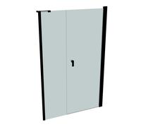 Diseño puro puerta batiente de 4 esquinas con panel lateral en hueco, anchura:120cm altura:190cm bisagra izquierda y derecha, 8P7204123316, Cabinas de ducha: Color del perfil Negro Edición Vidrio ESG