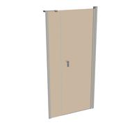 Diseño puro puerta batiente de 4 esquinas con panel lateral en hueco, anchura:90cm altura:190cm bisagra izquierda y derecha, 8P7201087378, Cabinas de ducha: Color del perfil plata mate Vidrio ESG bron