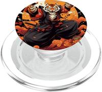 Diseño Que Muestra un poderoso Tigre en Atuendo Kabuki PopSockets PopGrip para MagSafe