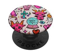 Diseño Queer Magic Rainbow Witchy Doodle PopSockets PopGrip Adhesivo