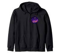 Diseño Redondo de Noche de Calabaza Morada Espeluznante Sudadera con Capucha