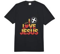 Diseño religioso «I Love Jesus Heart Cross» Comfort Colors Adult Heavyweight T-Shirt