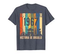 Diseño Retro 1967: Un Homenaje a Mis Raíces Salvadoreñas Camiseta, Hombre, Azul Jaspeado, S
