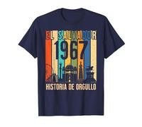 Diseño Retro 1967: Un Homenaje a Mis Raíces Salvadoreñas Camiseta, Hombre, Azul Marino, 5XL