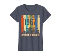 Diseño Retro 1967: Un Homenaje a Mis Raíces Salvadoreñas Camiseta, Mujer, Azul Jaspeado, XXL