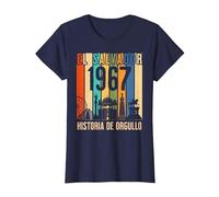 Diseño Retro 1967: Un Homenaje a Mis Raíces Salvadoreñas Camiseta, Mujer, Azul Marino, 3XL