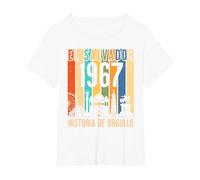 Diseño Retro 1967: Un Homenaje a Mis Raíces Salvadoreñas Camiseta, Mujer Tallas Grandes, Blanco, 3XL Grande