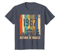Diseño Retro 1967: Un Homenaje a Mis Raíces Salvadoreñas Camiseta, Niños, Azul Jaspeado, 12 años